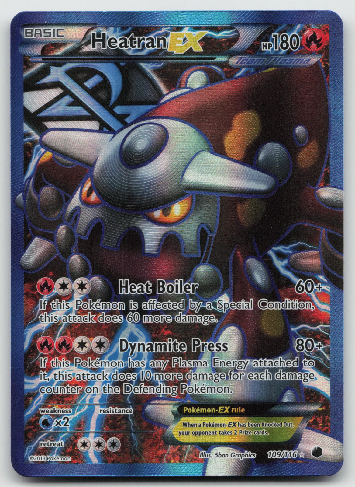 Heatran EX (Team Plasma) (Full Art) Ultra Rare Holo Plasma Freeze 109/116 MP