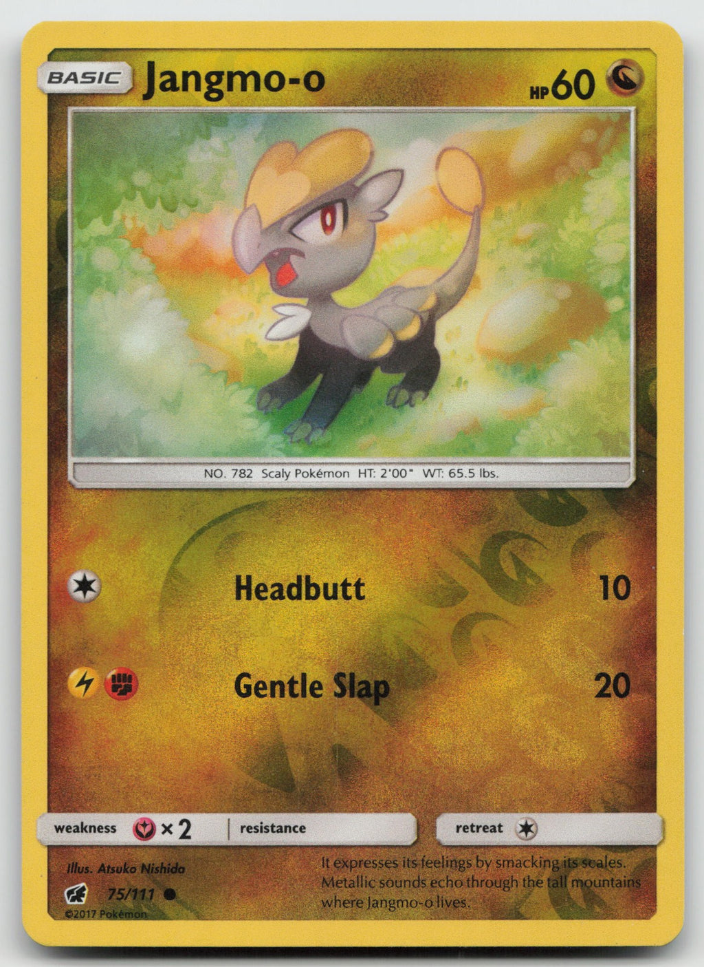 Jangmo-o Reverse Holo Common SM - Crimson Invasion 75/111 NM