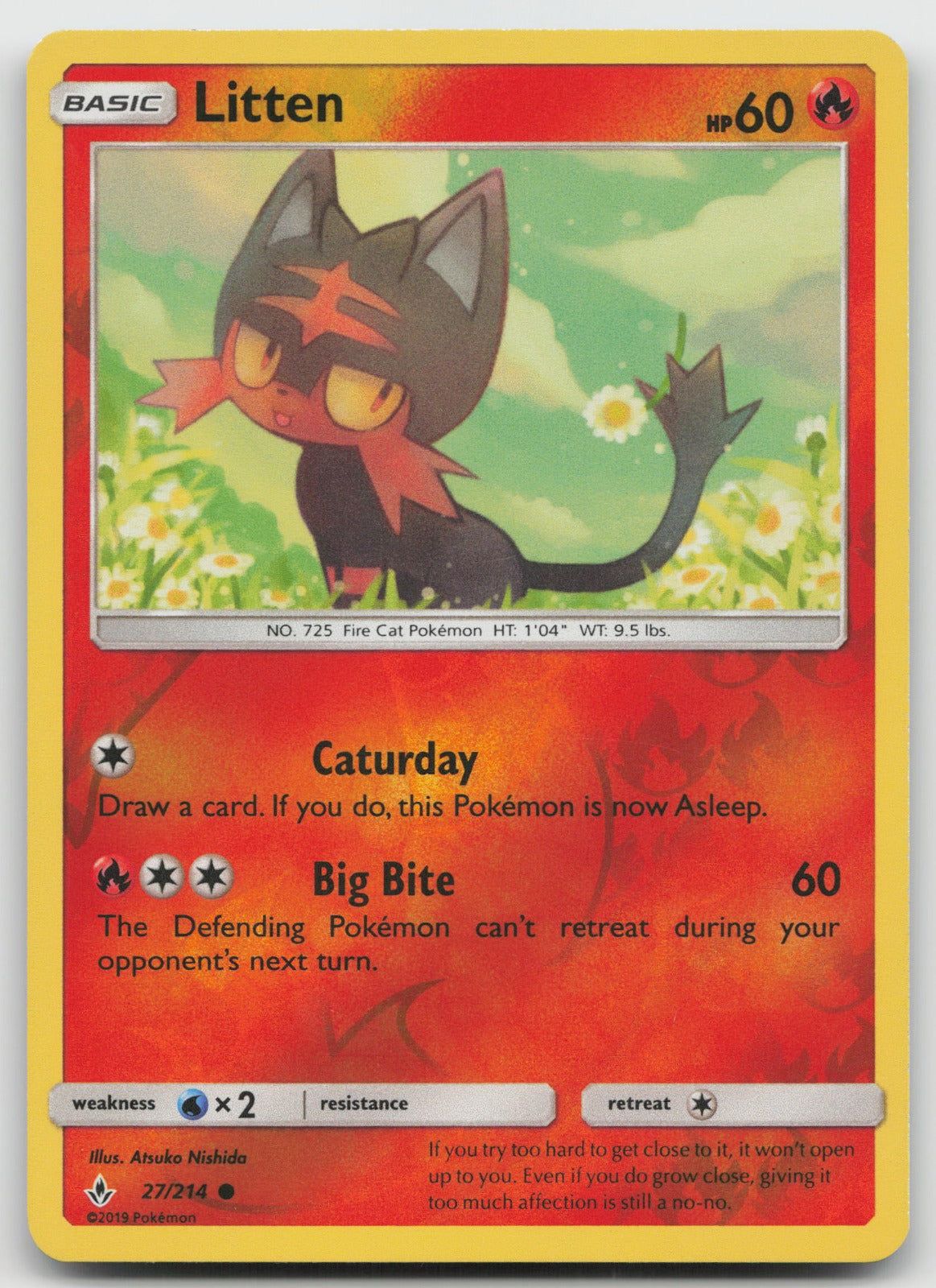 Litten Reverse Holo Common SM - Unbroken Bonds 27/214 NM
