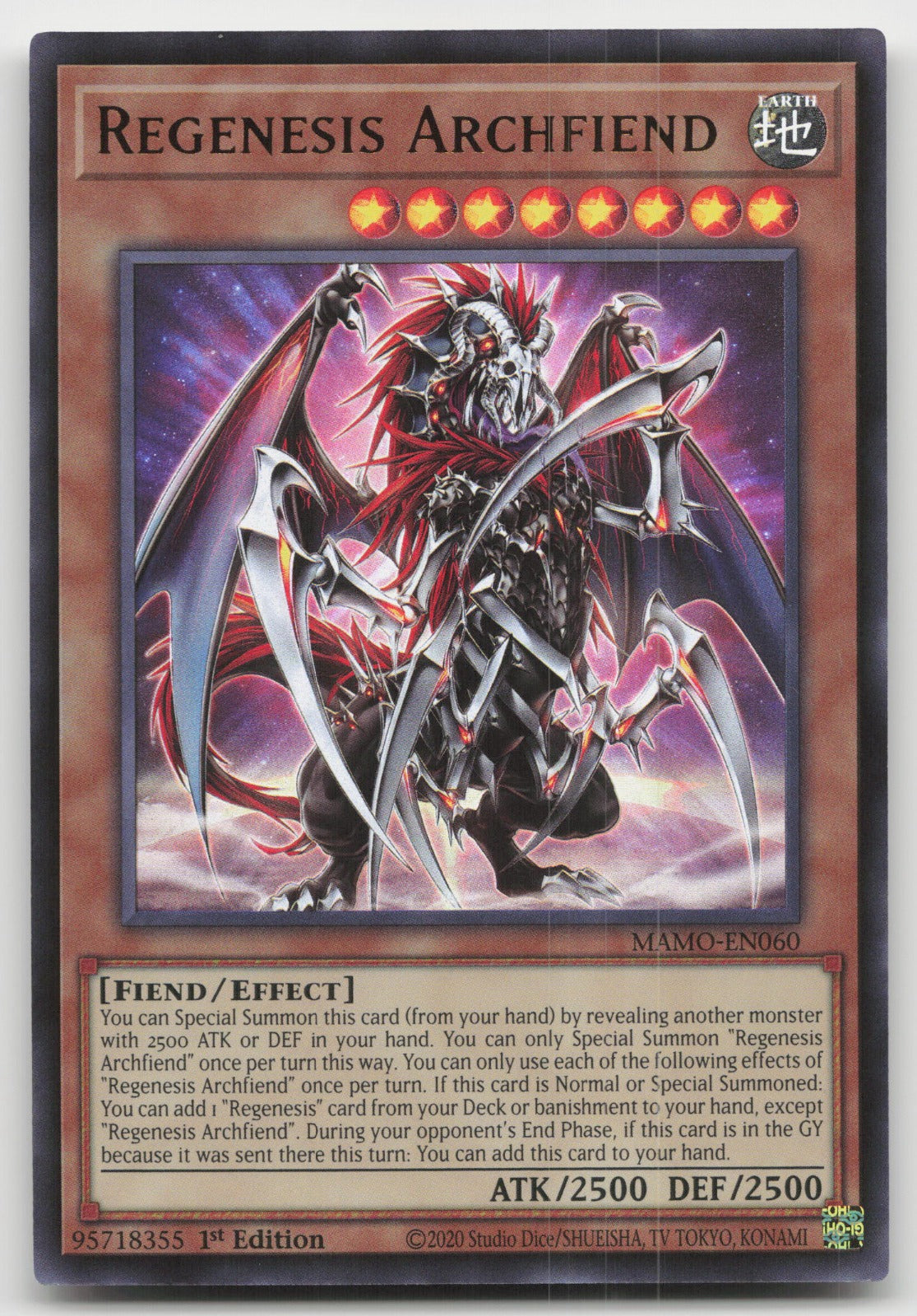 Regenesis Archfiend 1st Edition Ultra Rare Magnificent Monsters MAMO-EN060 NM
