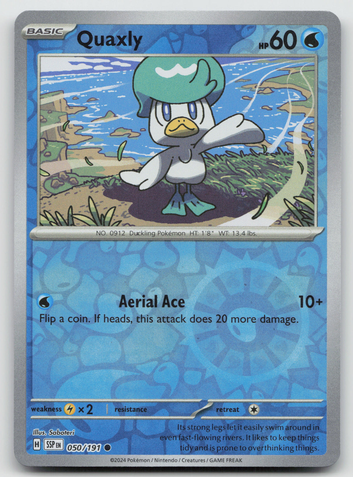 Quaxly Common Reverse Holo SV08: Surging Sparks 050/191 NM
