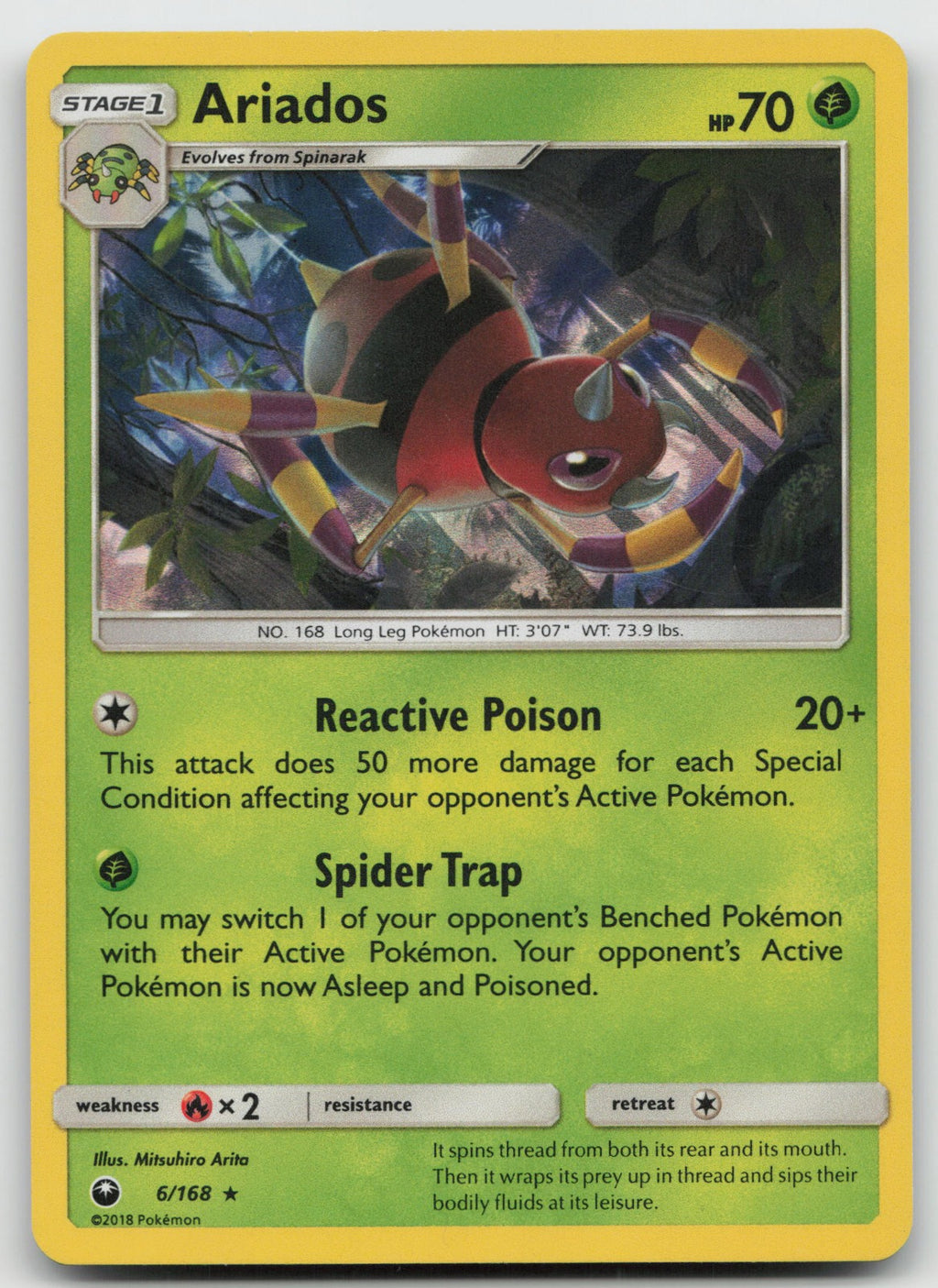 Ariados Holo Rare SM - Celestial Storm 6/168 NM