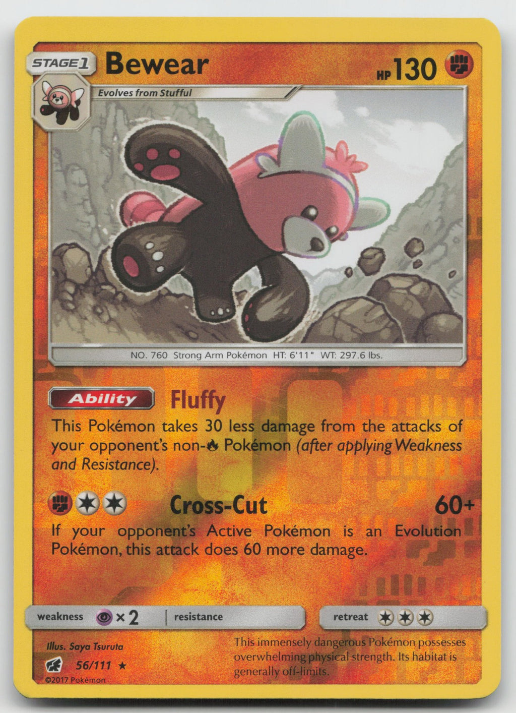Bewear Reverse Holo Rare SM - Crimson Invasion 56/111 LP