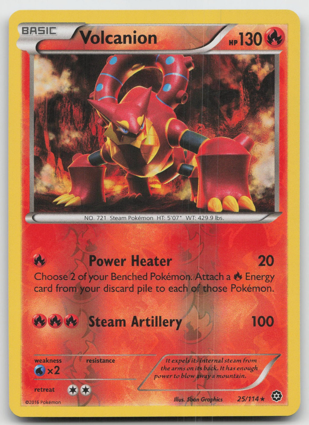 Volcanion Rare Reverse Holo XY - Steam Siege 25/114 LP