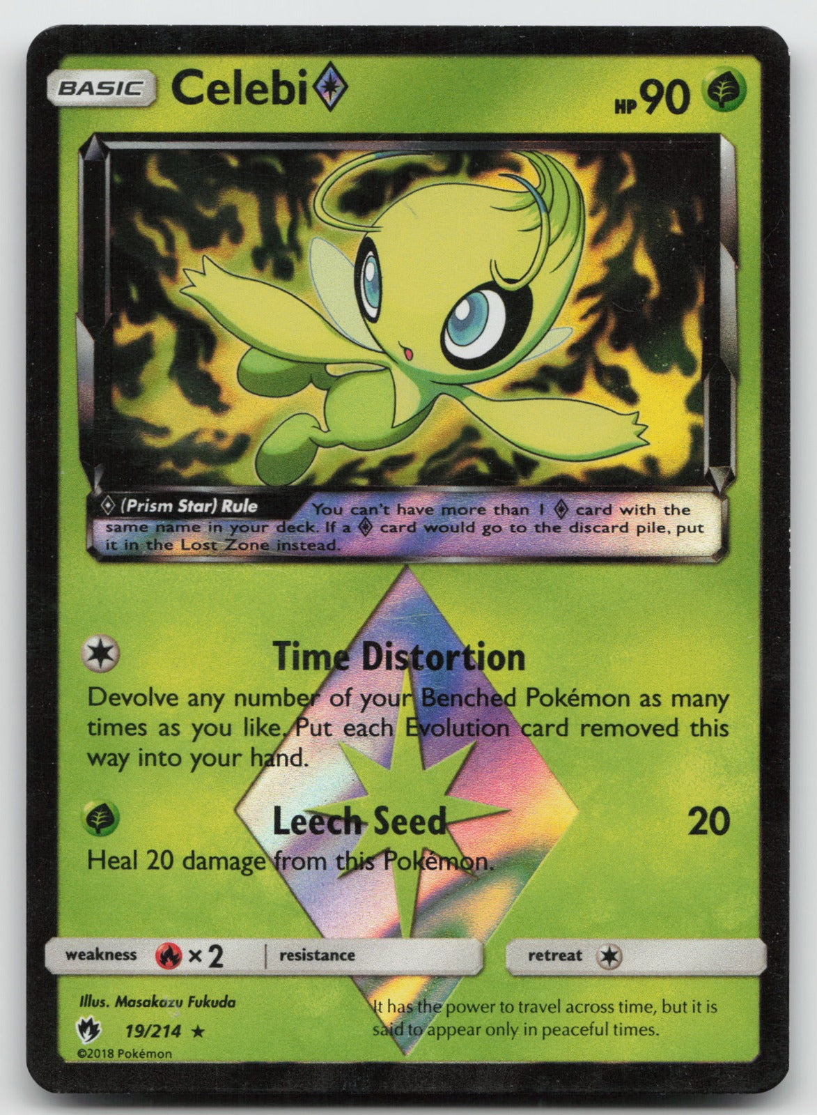 Celebi Prism Star Holo Prism Rare SM - Lost Thunder 19/214 NM/VLP