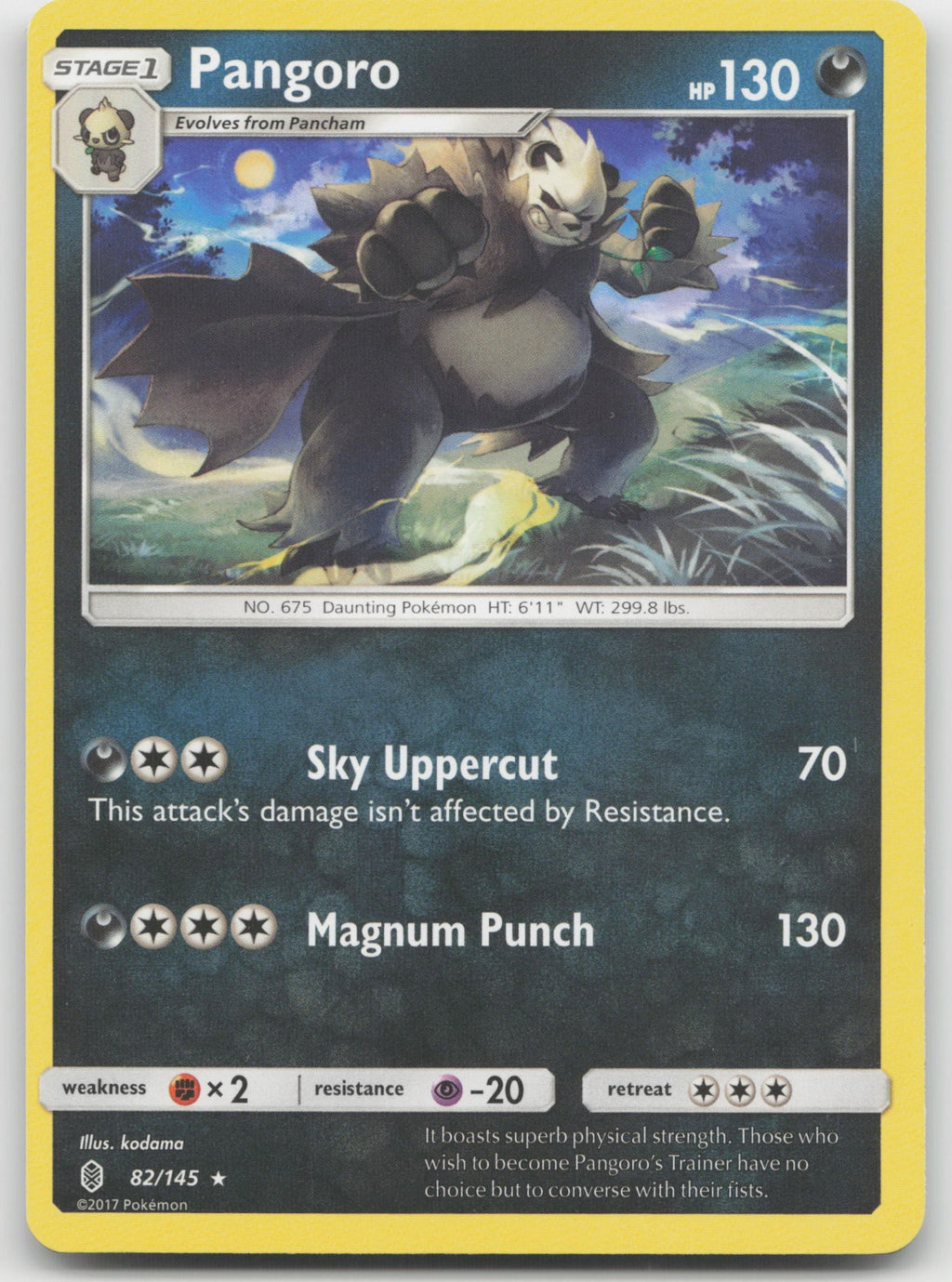 Pangoro Rare SM - Guardians Rising 82/145 LP
