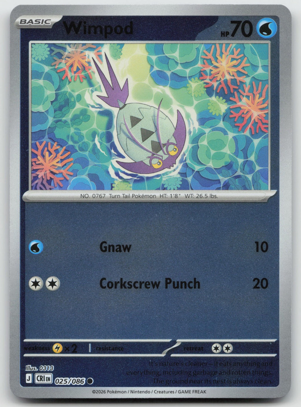 Wimpod Common Reverse Holo ME04: Chaos Rising 025/086 NM