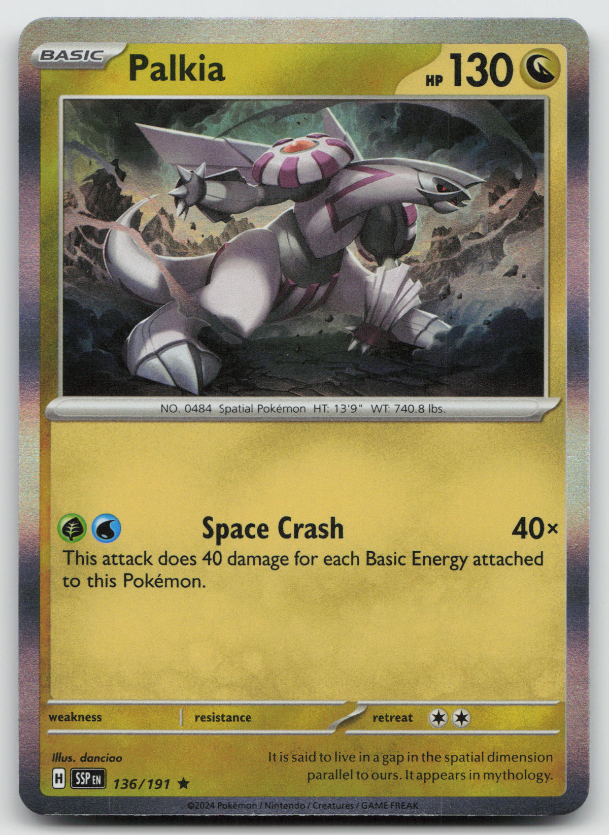 Palkia Rare Holo SV08: Surging Sparks 136/191 NM