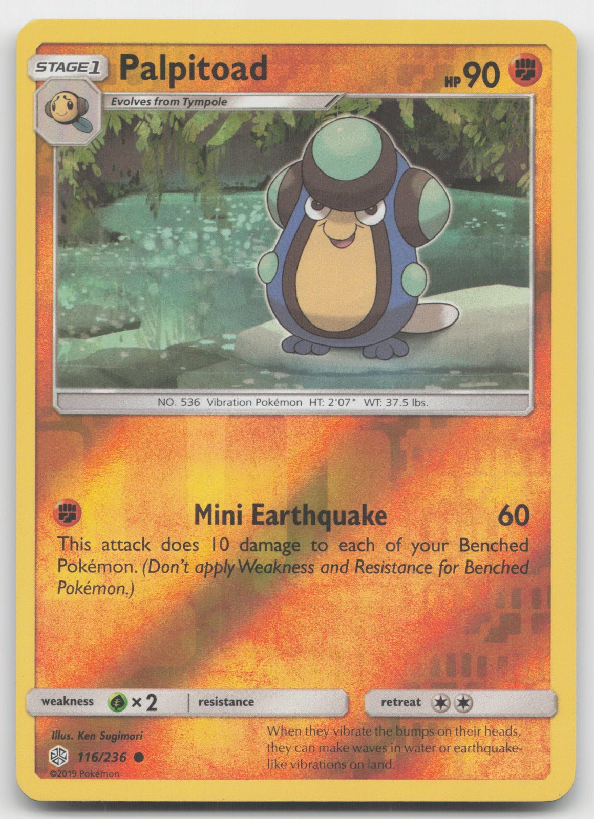 Palpitoad Reverse Holo Common SM - Cosmic Eclipse 116/236 NM