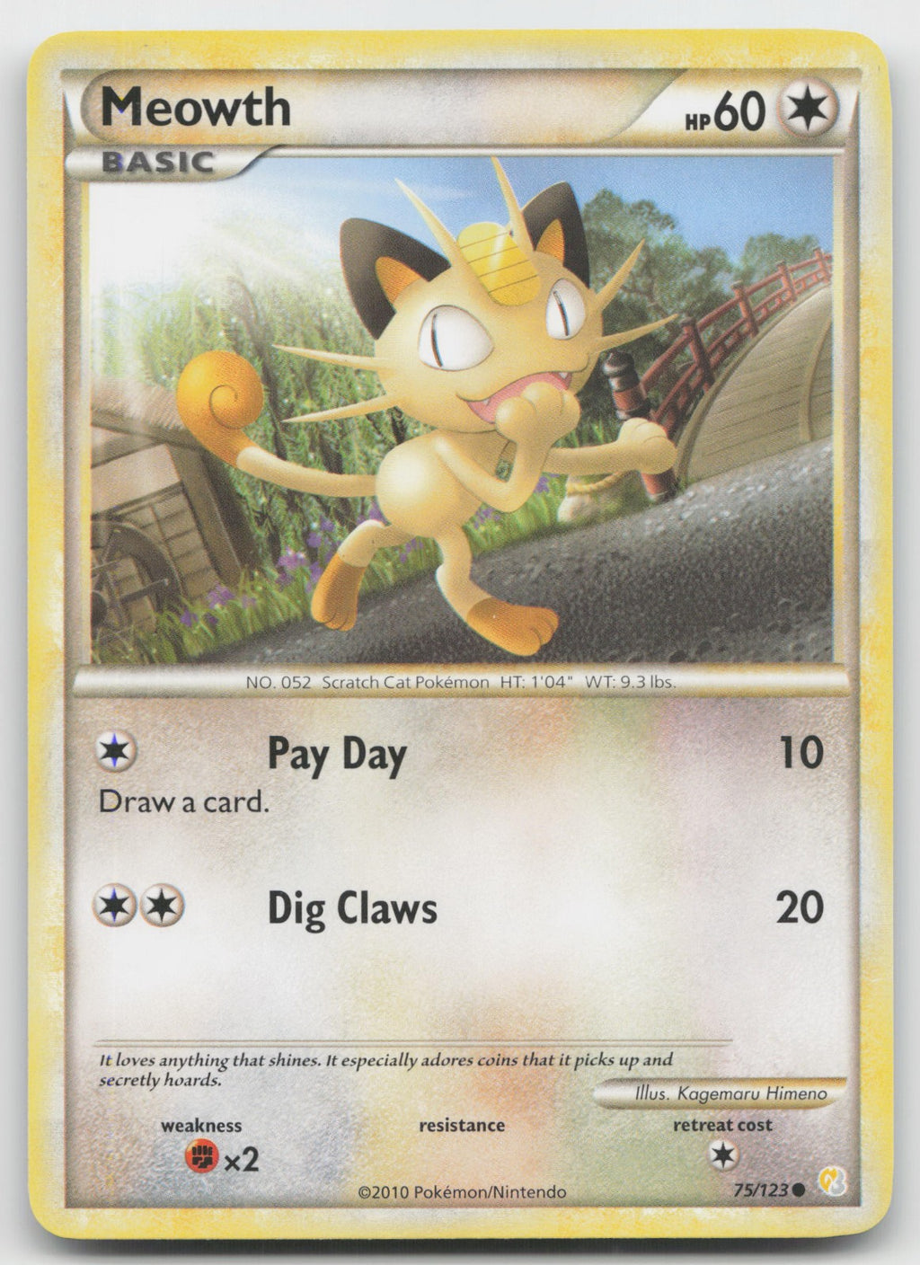 Meowth Common HeartGold SoulSilver 75/123 LP