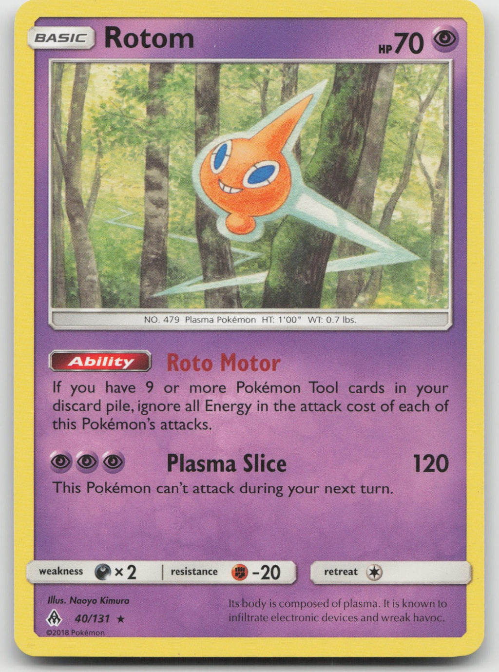 Rotom Rare SM - Forbidden Light 40/131 NM