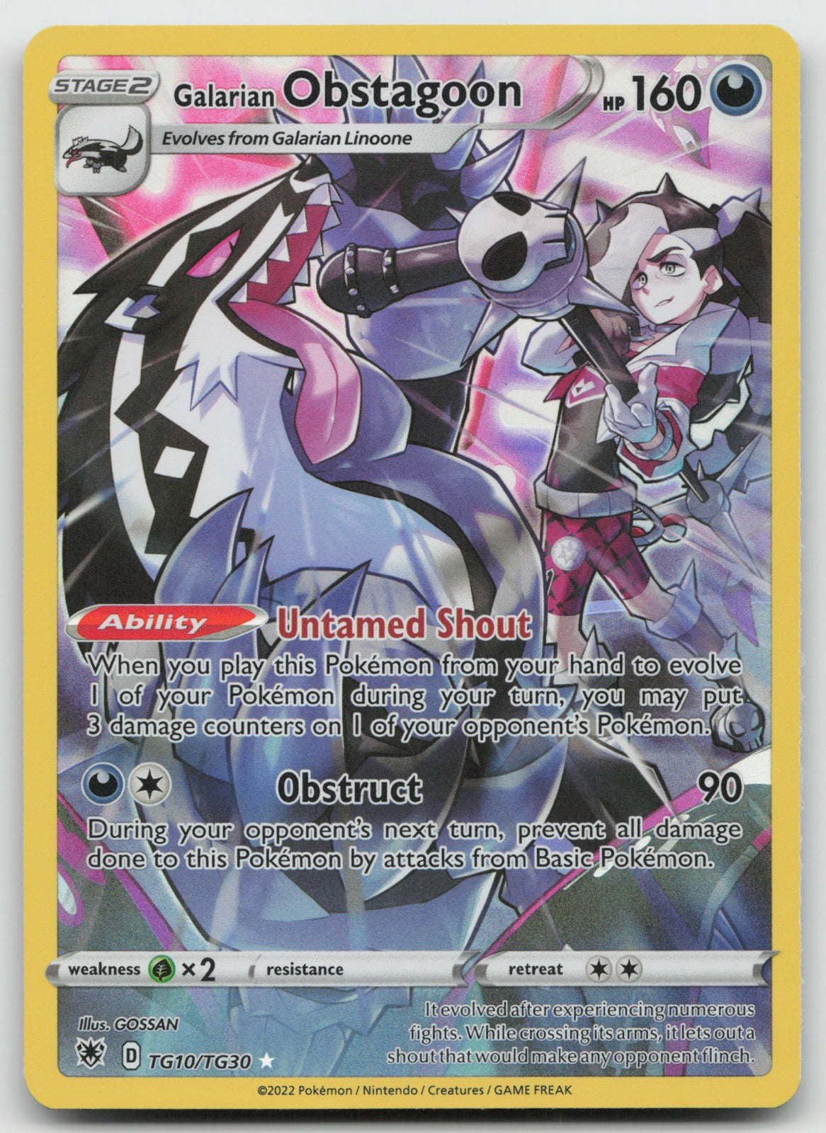 Galarian Obstagoon Holo Ultra Rare Astral Radiance Trainer Gallery TG10/TG30 NM