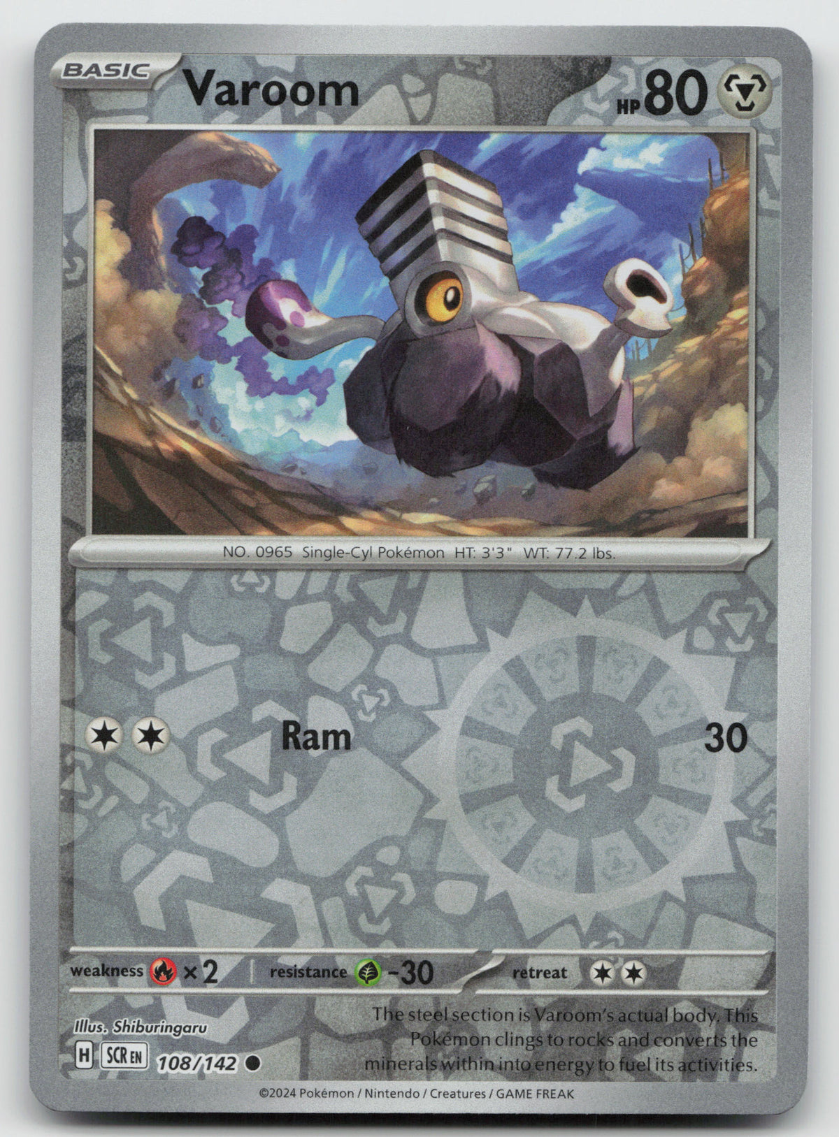Varoom Common Reverse Holo SV07: Stellar Crown 108/142 NM
