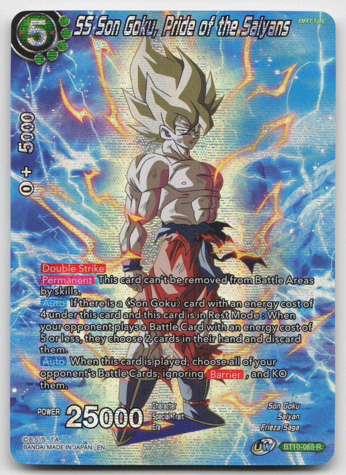 SS Son Goku, Pride of the Saiyans Rare Foil: History of Son Goku BT10-065 NM