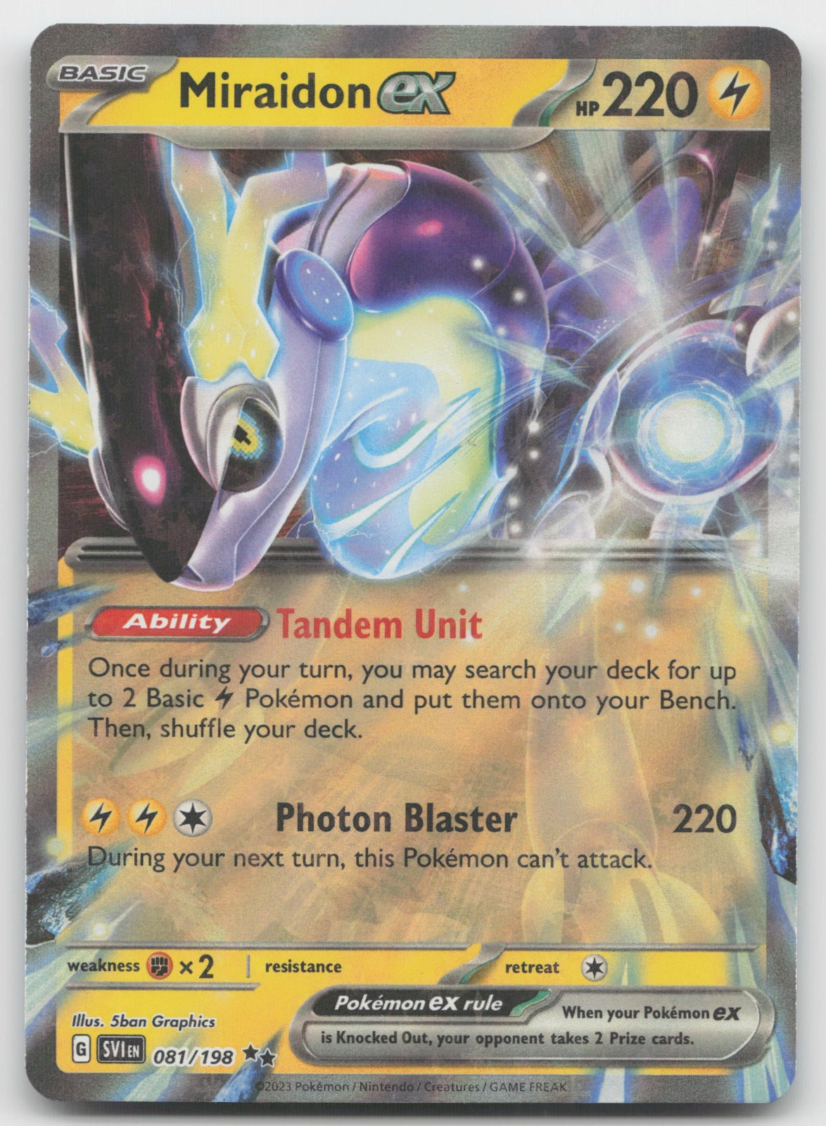 Miraidon ex Holo Double Rare SV01: Scarlet & Violet Base Set 081/198 NM