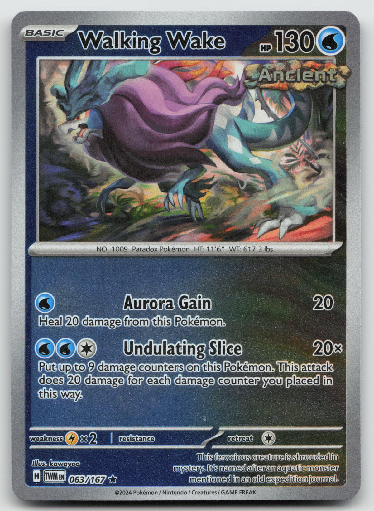 Walking Wake Rare Reverse Holo SV06: Twilight Masquerade 063/167 NM