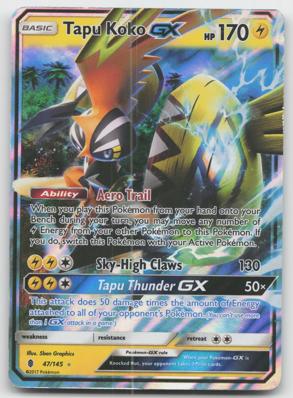 Tapu Koko GX Holo Ultra Rare SM - Guardians Rising 47/145 HP