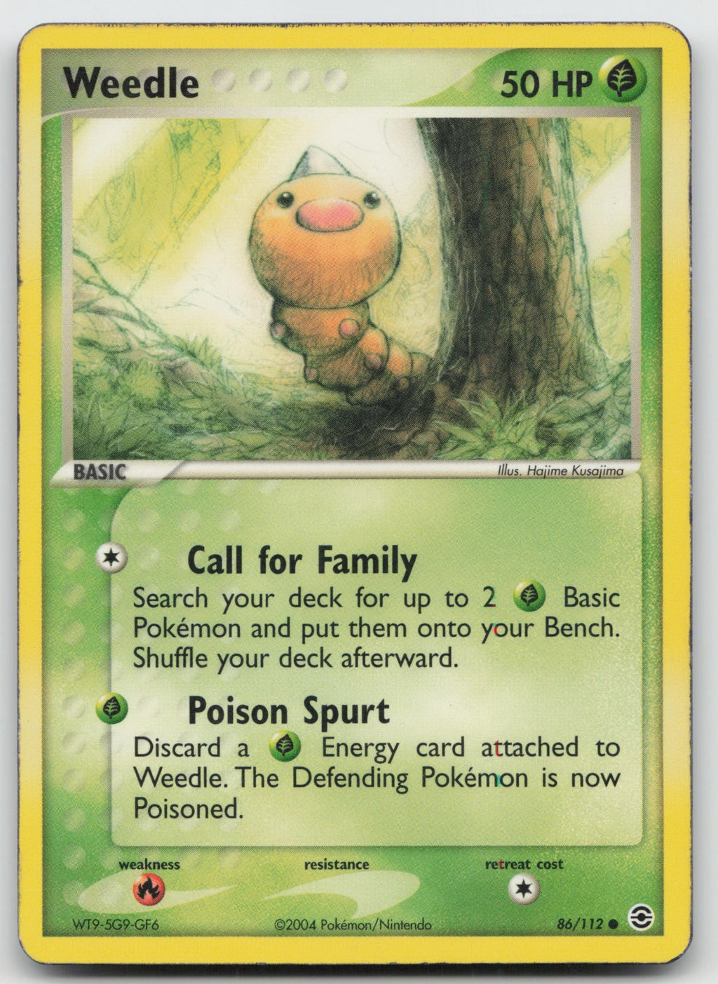 Weedle Common FireRed & LeafGreen 86/112 DMG