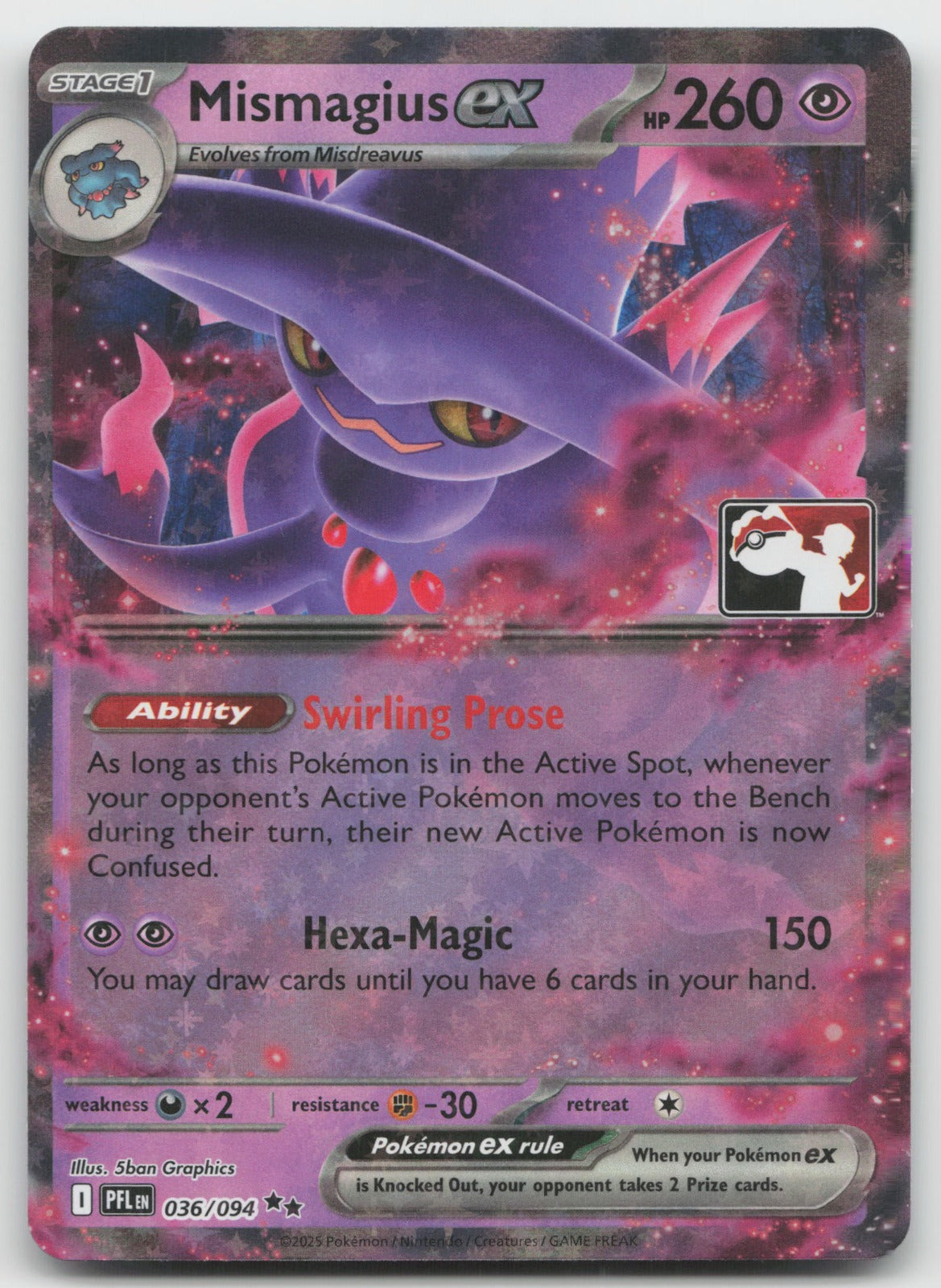 Mismagius ex - Double Rare Play Prize Pack Series Cards 036/094 NM