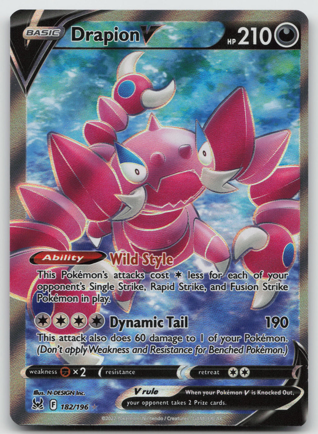 Drapion V (Full Art) Ultra Rare Holo SWSH11: Lost Origin 182/196 NM