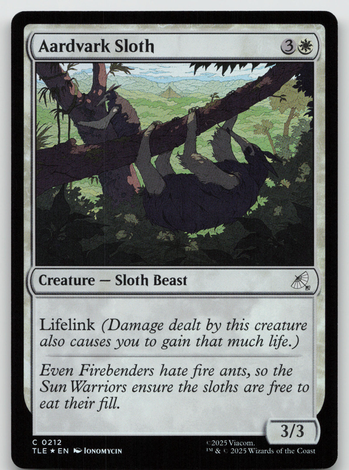 Aardvark Sloth (0212) C Foil Avatar: The Last Airbender: Eternal-Legal 212 NM