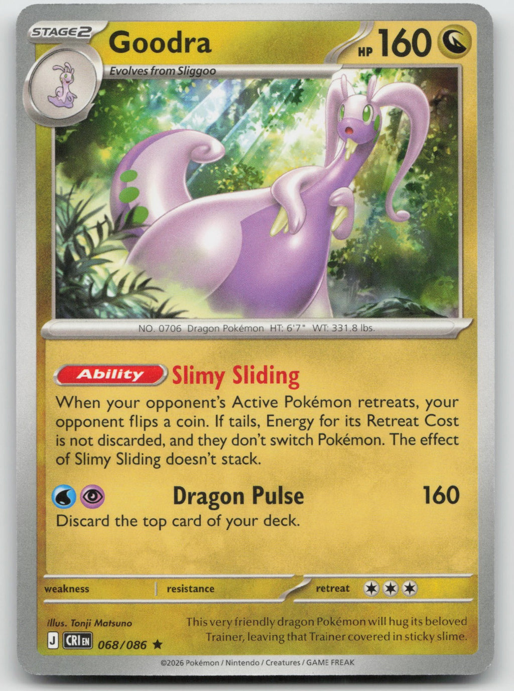 Goodra Rare Reverse Holo ME04: Chaos Rising 068/086 NM