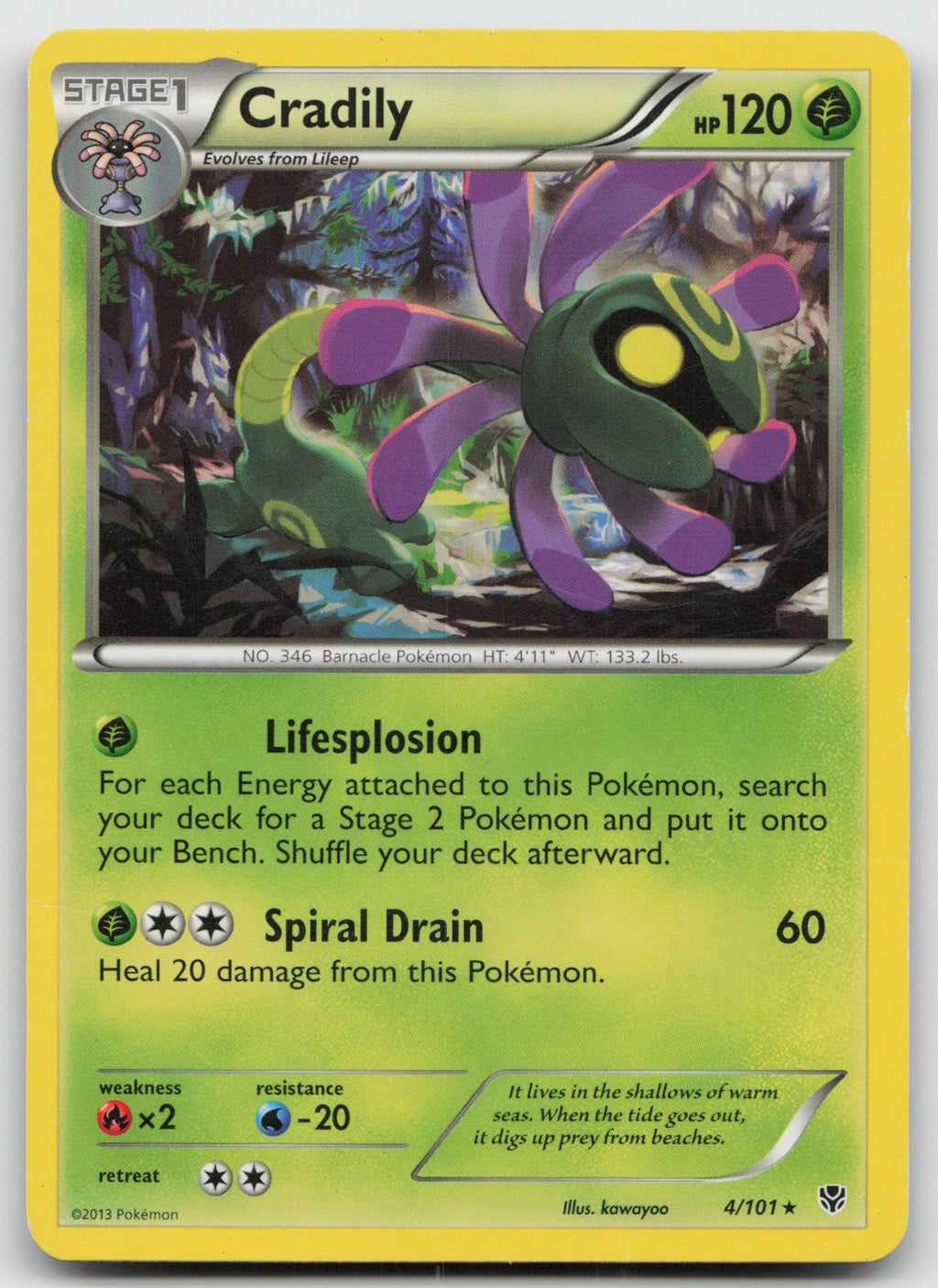 Cradily Rare Plasma Blast 4/101 MP