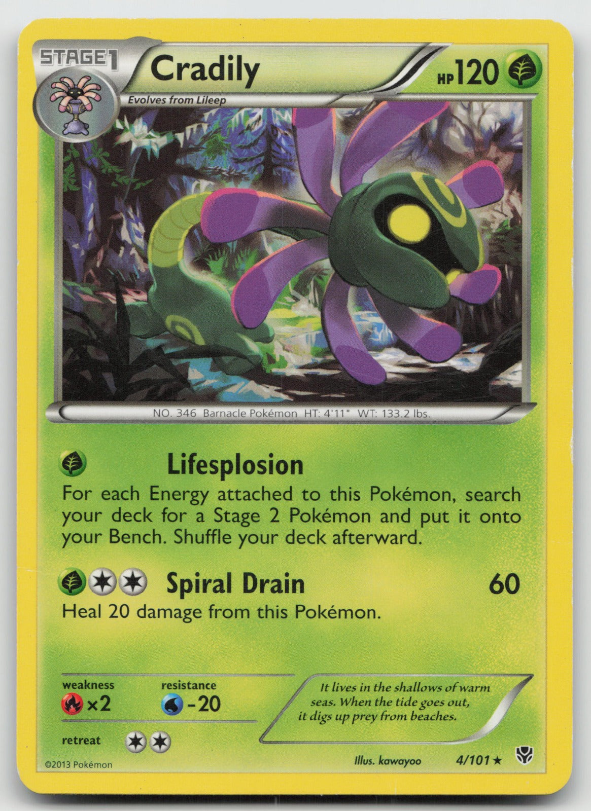 Cradily Rare Plasma Blast 4/101 MP