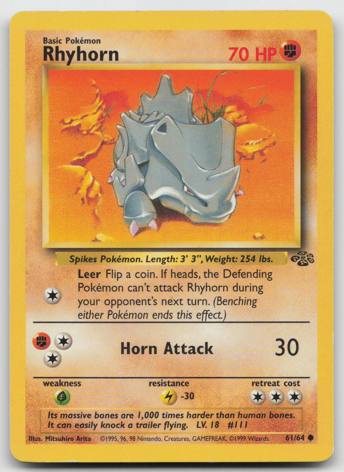 Rhyhorn Common Unlimited Jungle 61/64 LP