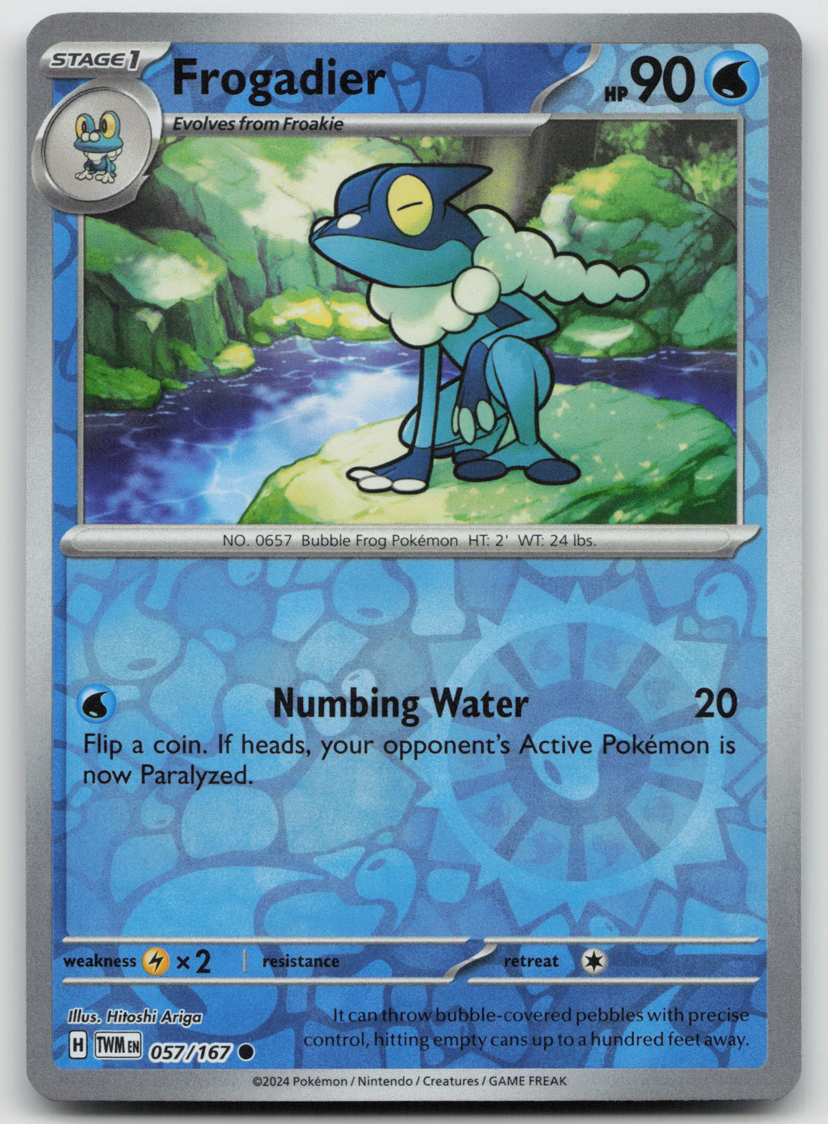 Frogadier Common Reverse Holo SV06: Twilight Masquerade 057/167 NM