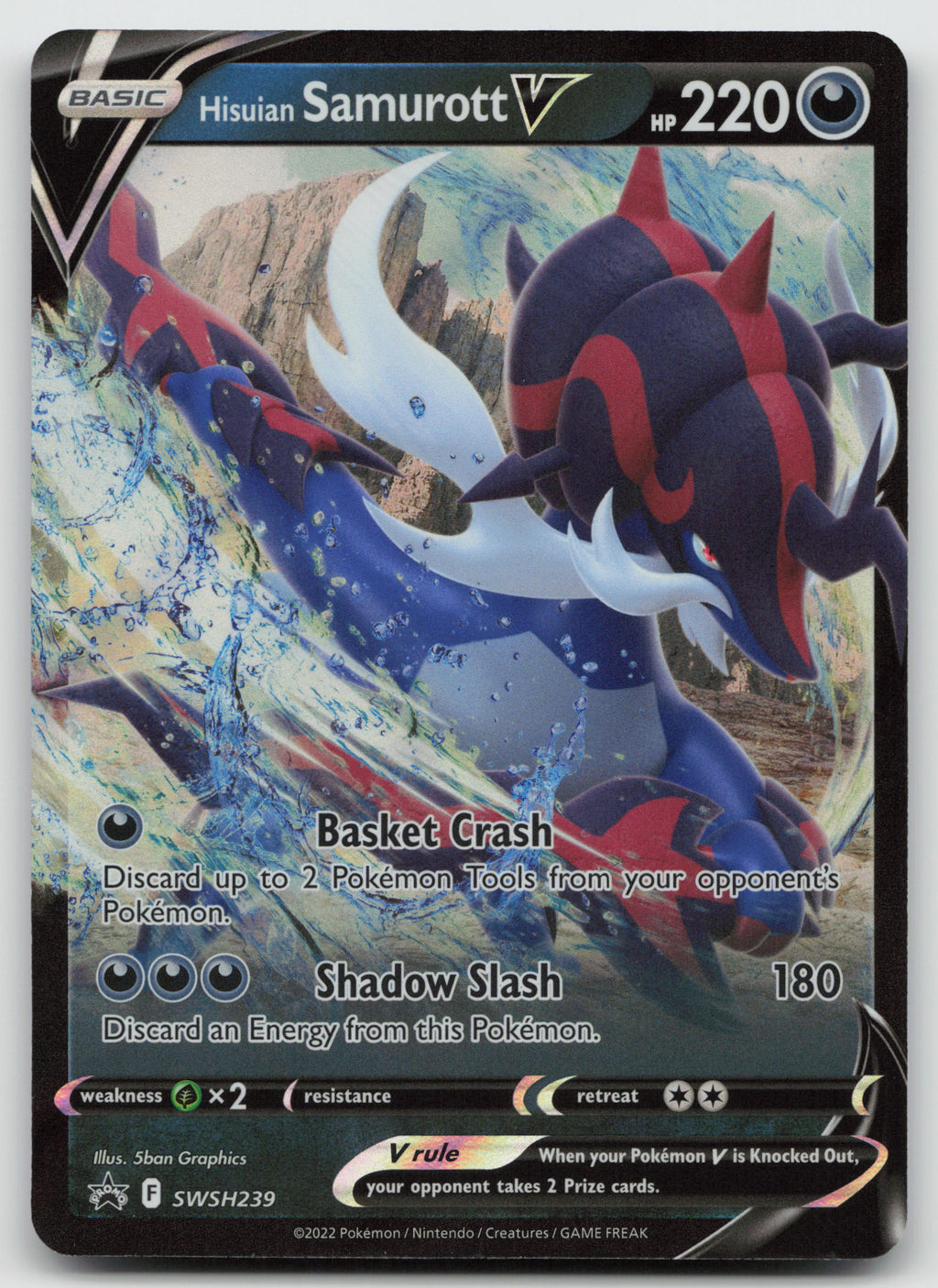 Hisuian Samurott V Promo Holofoil SWSH: Sword & Shield Promo Cards SWSH239 NM