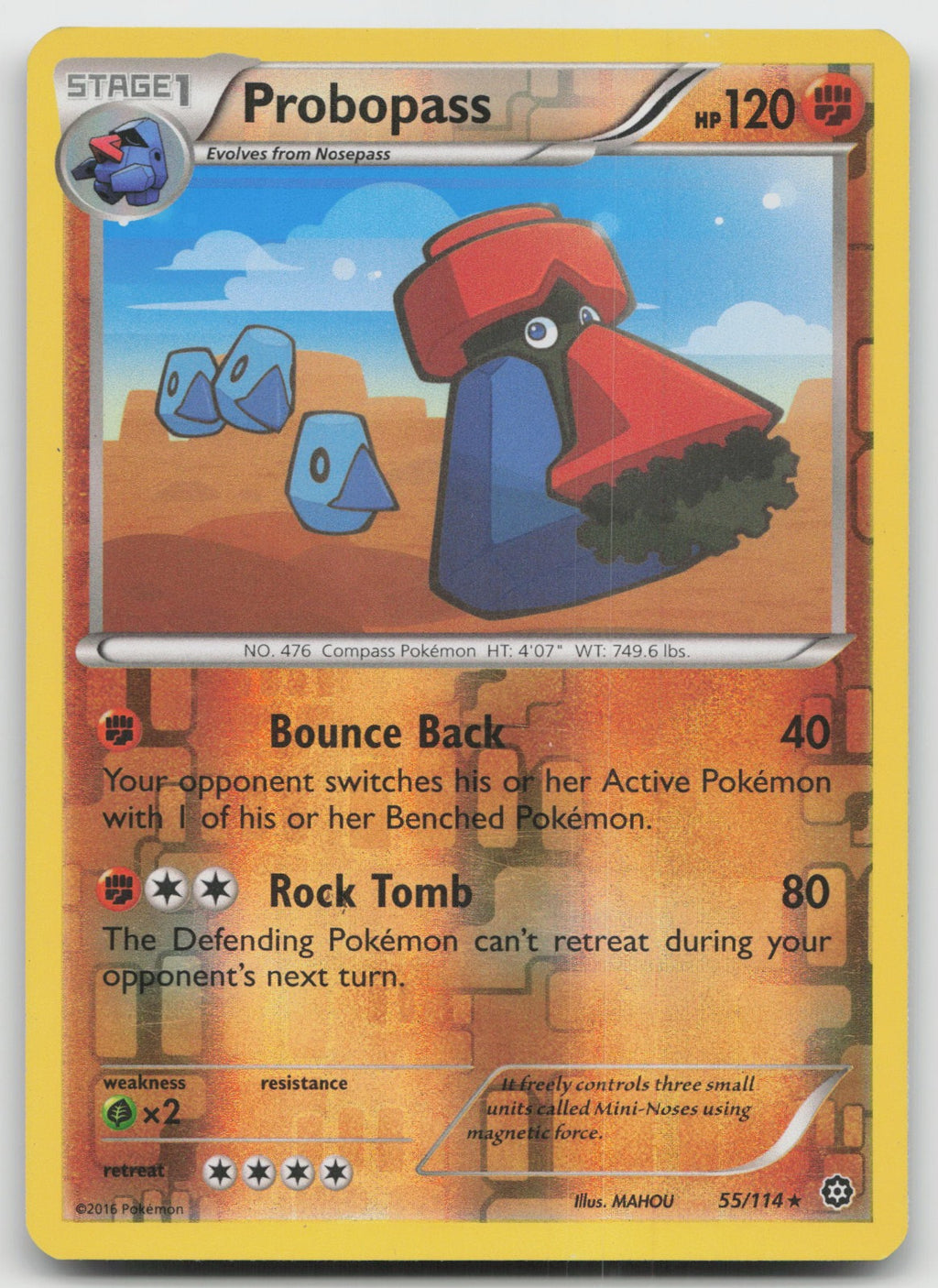 Probopass Rare Reverse Holo XY - Steam Siege 55/114 LP