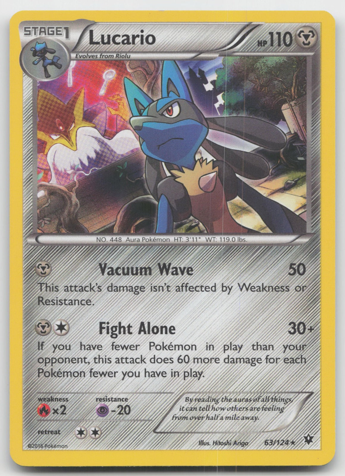 Lucario Holo Rare XY - Fates Collide 63/124 NM/VLP