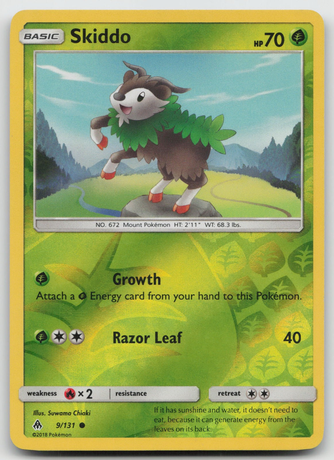 Skiddo Reverse Holo Common SM - Forbidden Light 9/131 LP