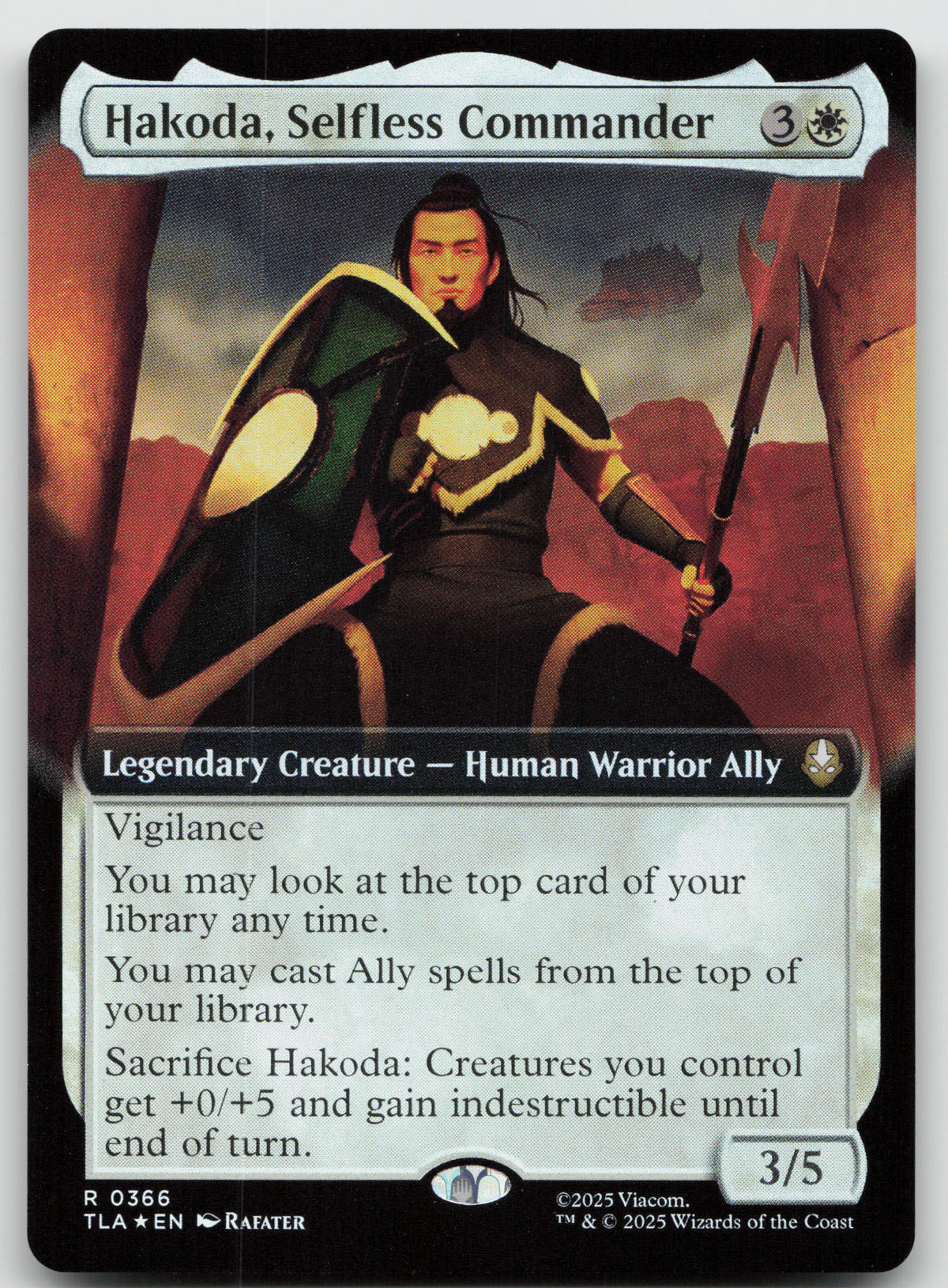 Hakoda, Selfless Commander (Extended Art) R Foil Avatar: The Last Airbender 366