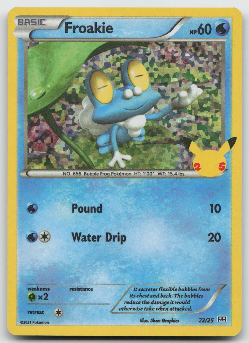 Froakie - 22/25 Promo Holo McDonald's 25th Anniversary NM