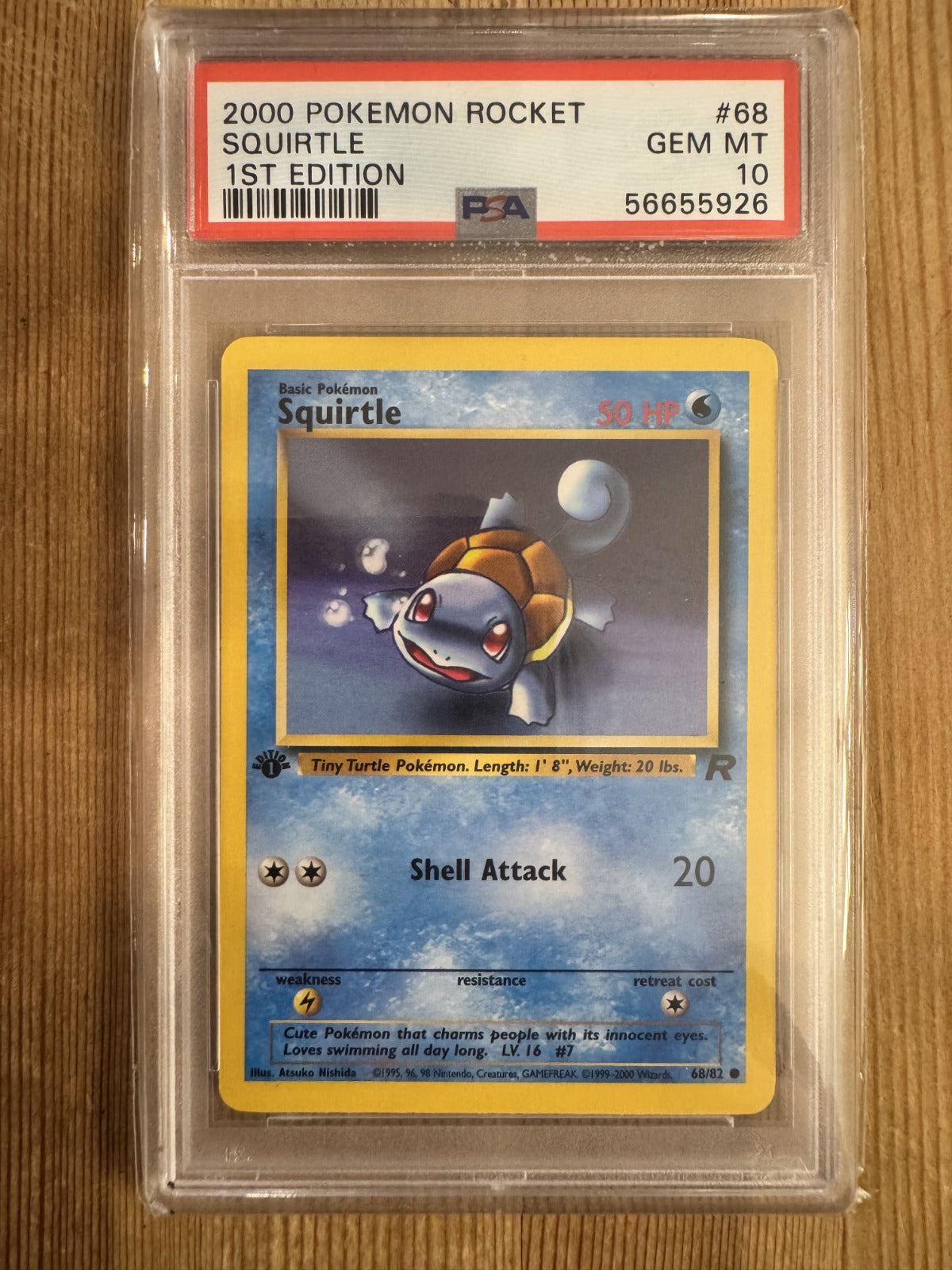 Squirtle Common 1st Edition Team Rocket 68/82 PSA 10