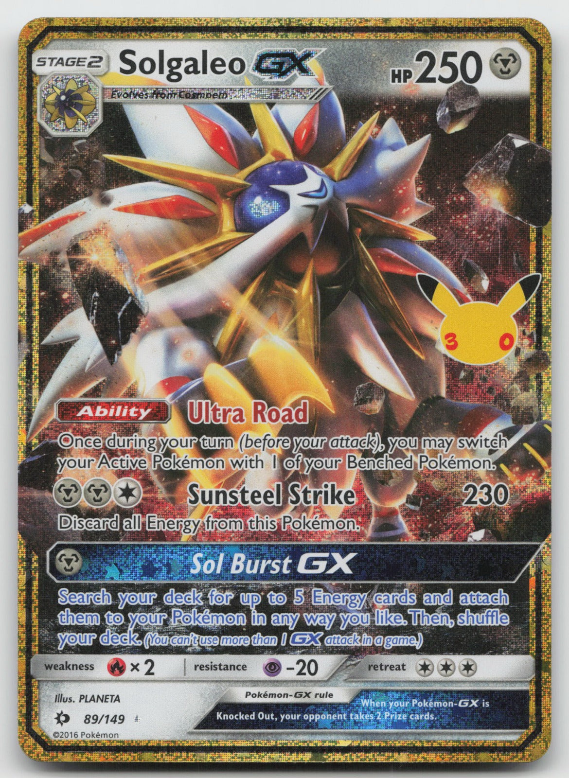 Solgaleo GX Holo ME: 30th Celebration Classic Collection 89/149 NM