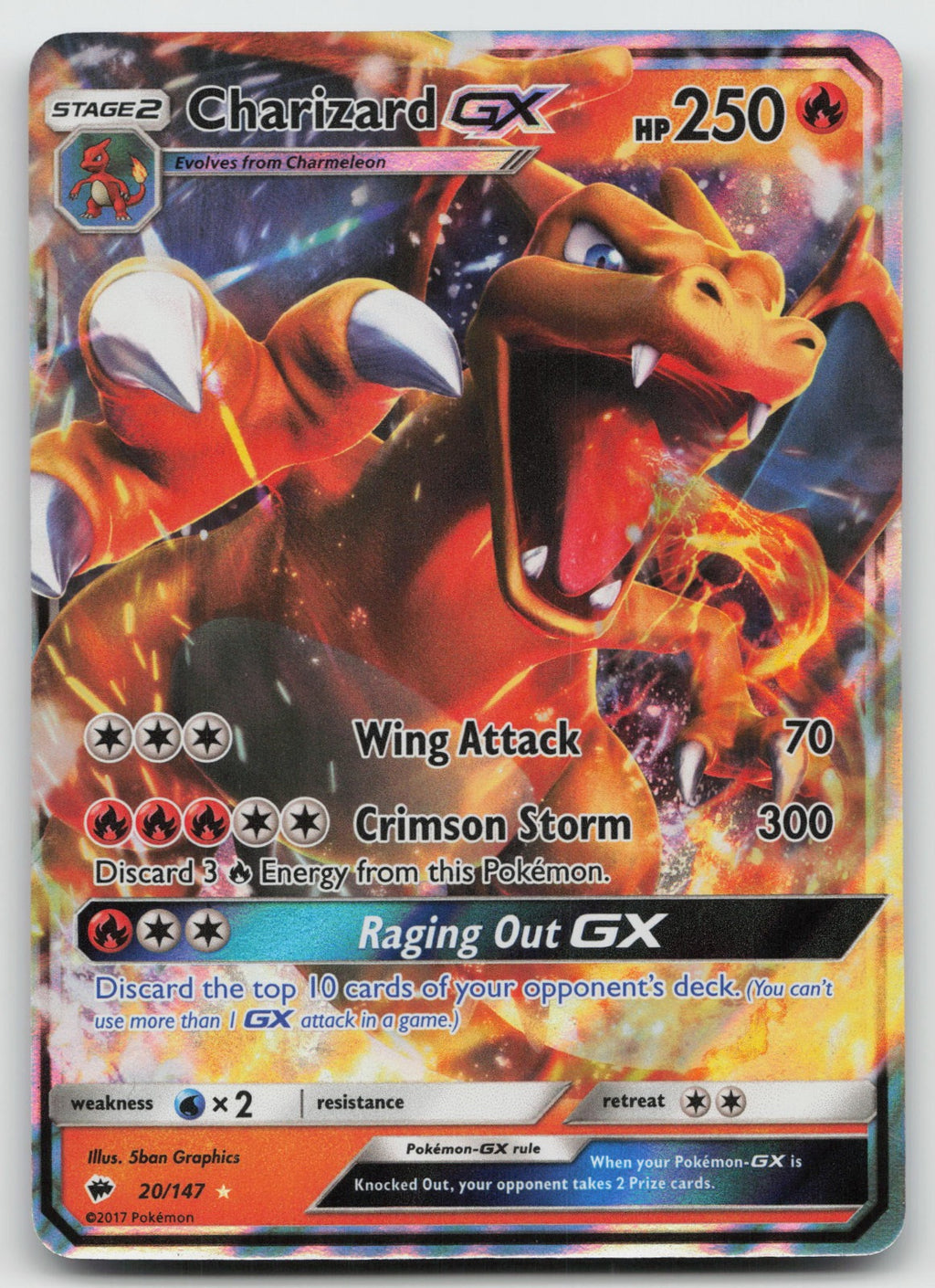 Charizard GX Holo Ultra Rare SM - Burning Shadows 20/147 MP