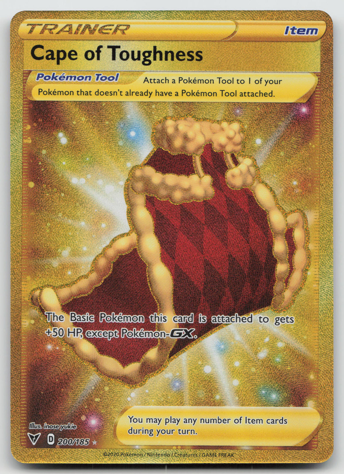 Cape of Toughness Gold Secret Rare Holo SWSH04: Vivid Voltage 200/185 NM