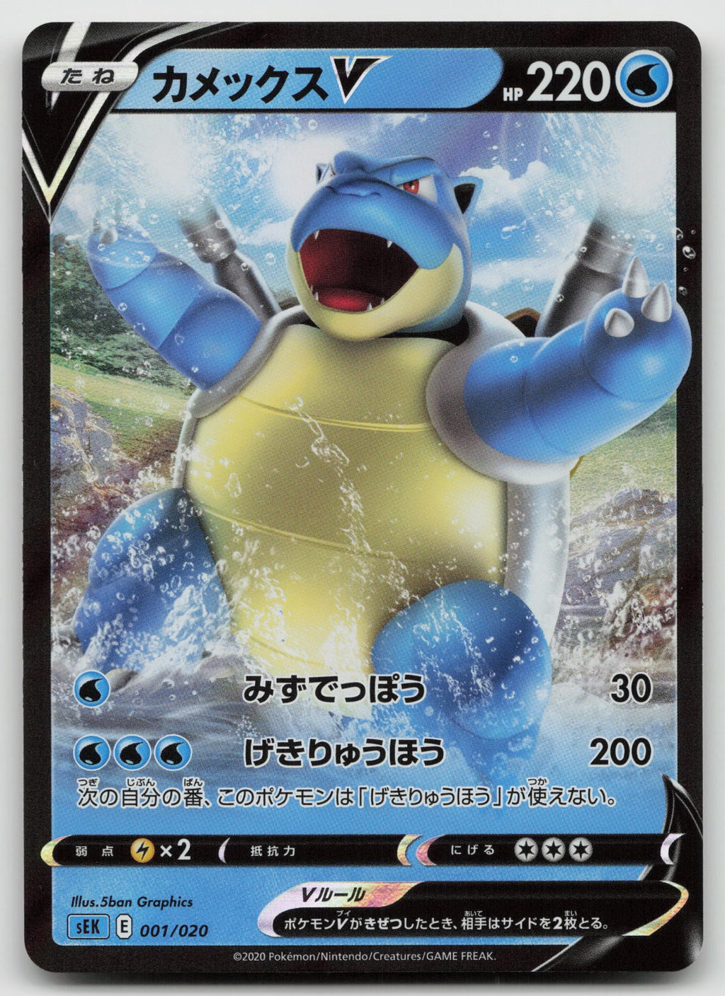 Blastoise V Holo Common sEK: Blastoise Starter Set VMAX 001/020 NM