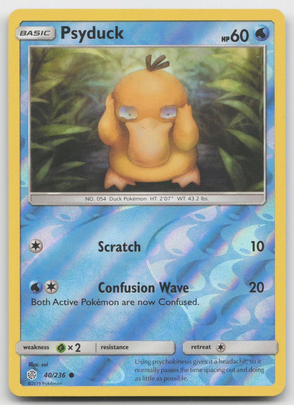 Psyduck Reverse Holo Common SM - Cosmic Eclipse 40/236 NM/VLP