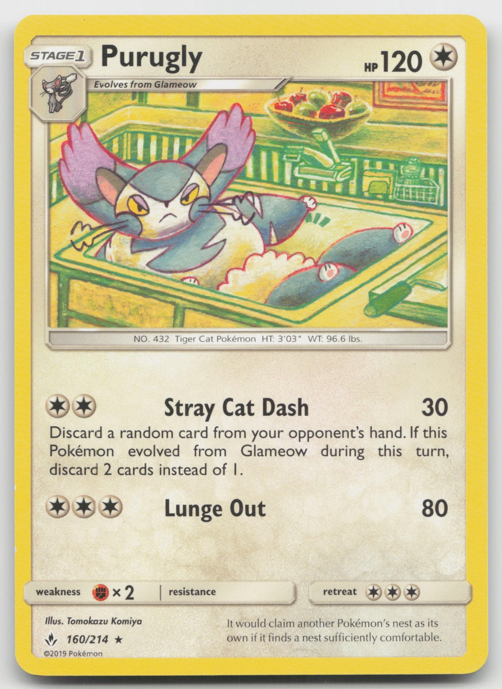 Purugly Rare SM - Unbroken Bonds 160/214 NM