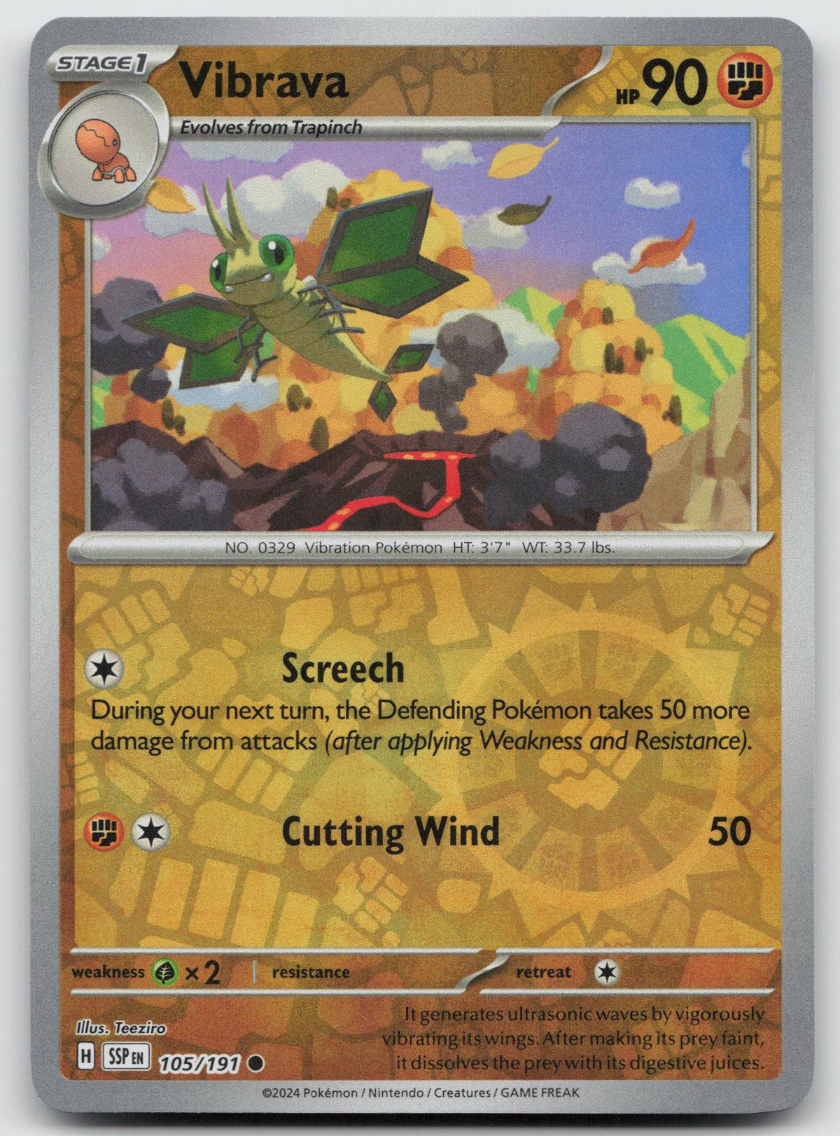 Vibrava Common Reverse Holo SV08: Surging Sparks 105/191 NM