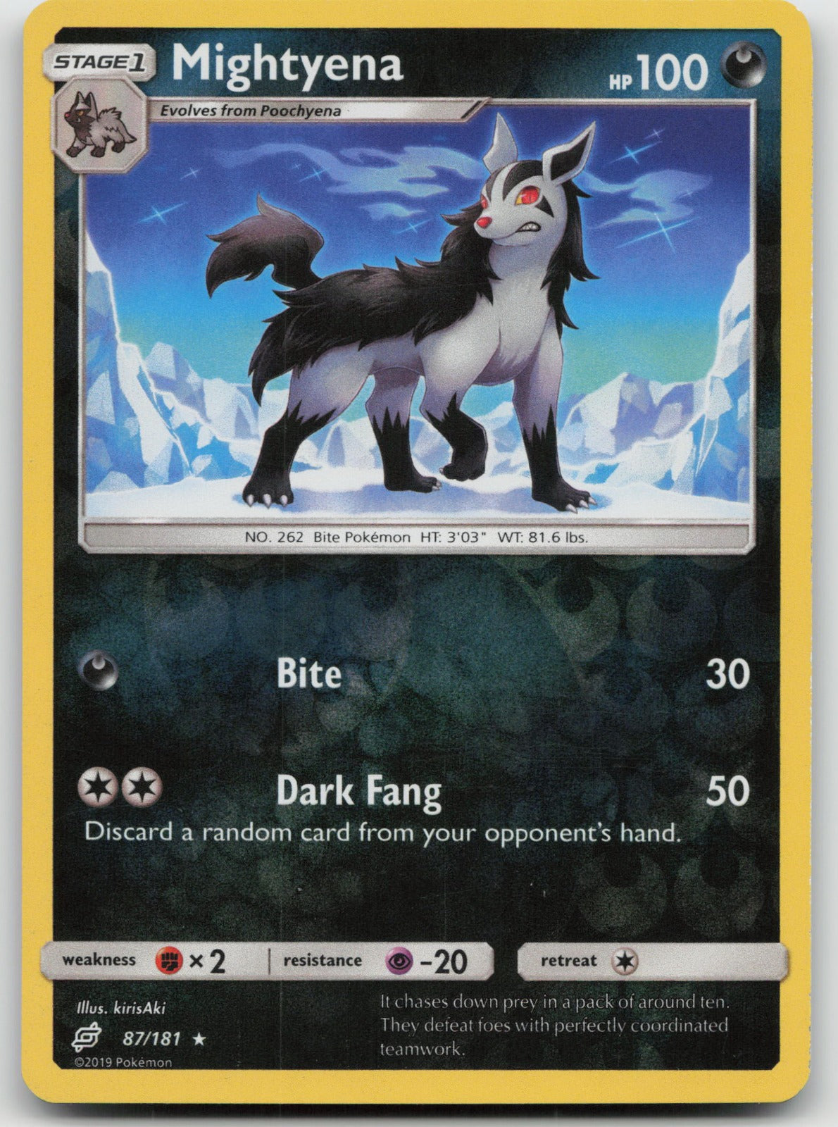 Mightyena Reverse Holo Rare SM - Team Up 87/181 VLP