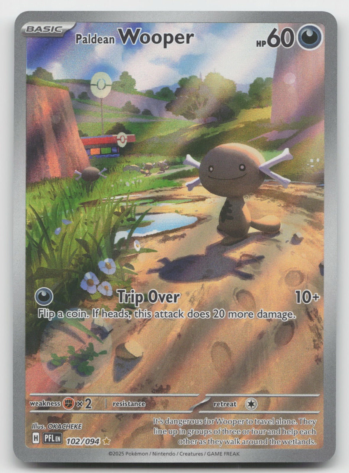 Paldean Wooper Holo Illustration Rare ME02: Phantasmal Flames 102/094 NM