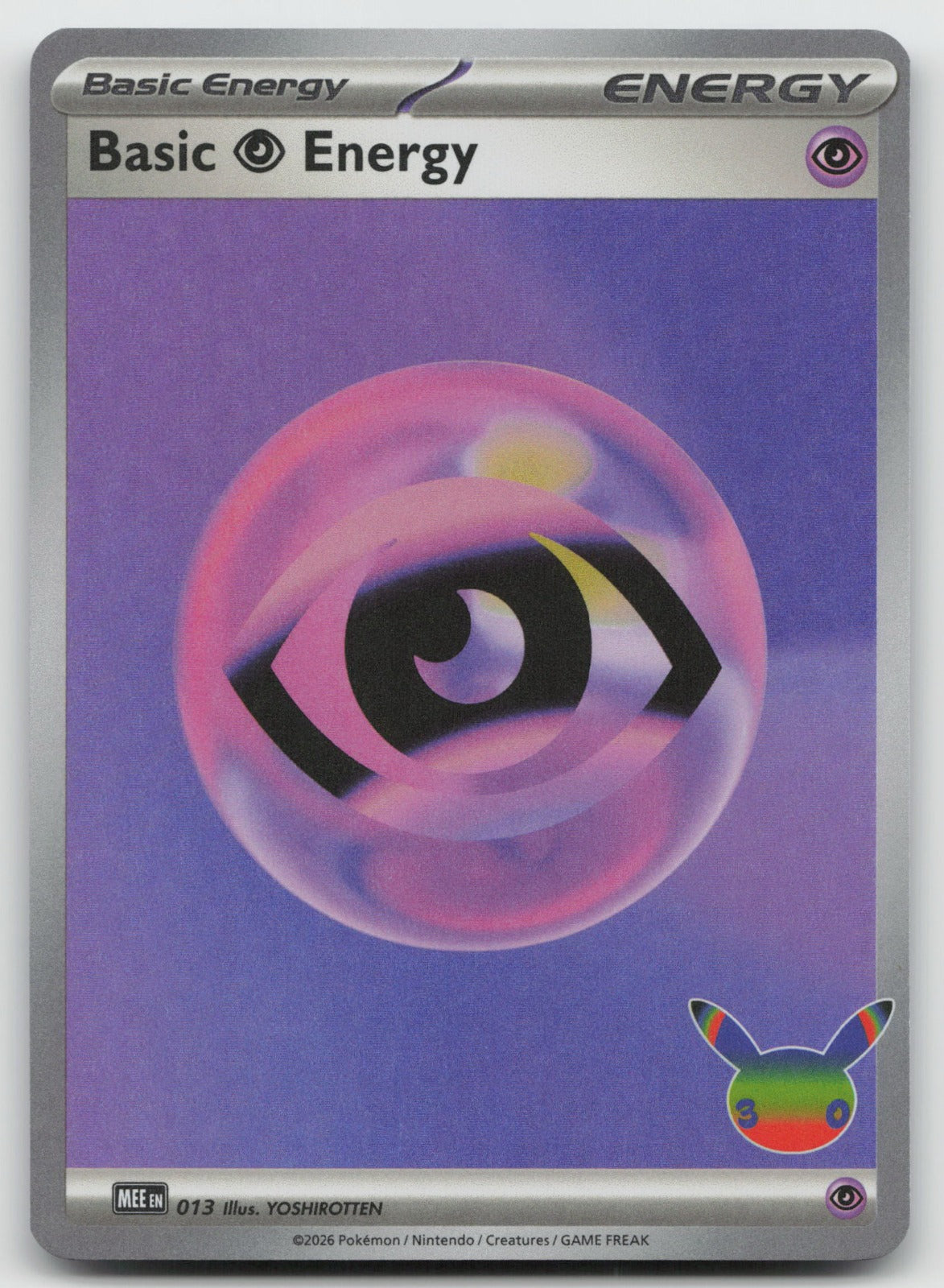 Basic Psychic Energy (30th Celebration) Holo MEE: Mega Evolution Energies 013 NM