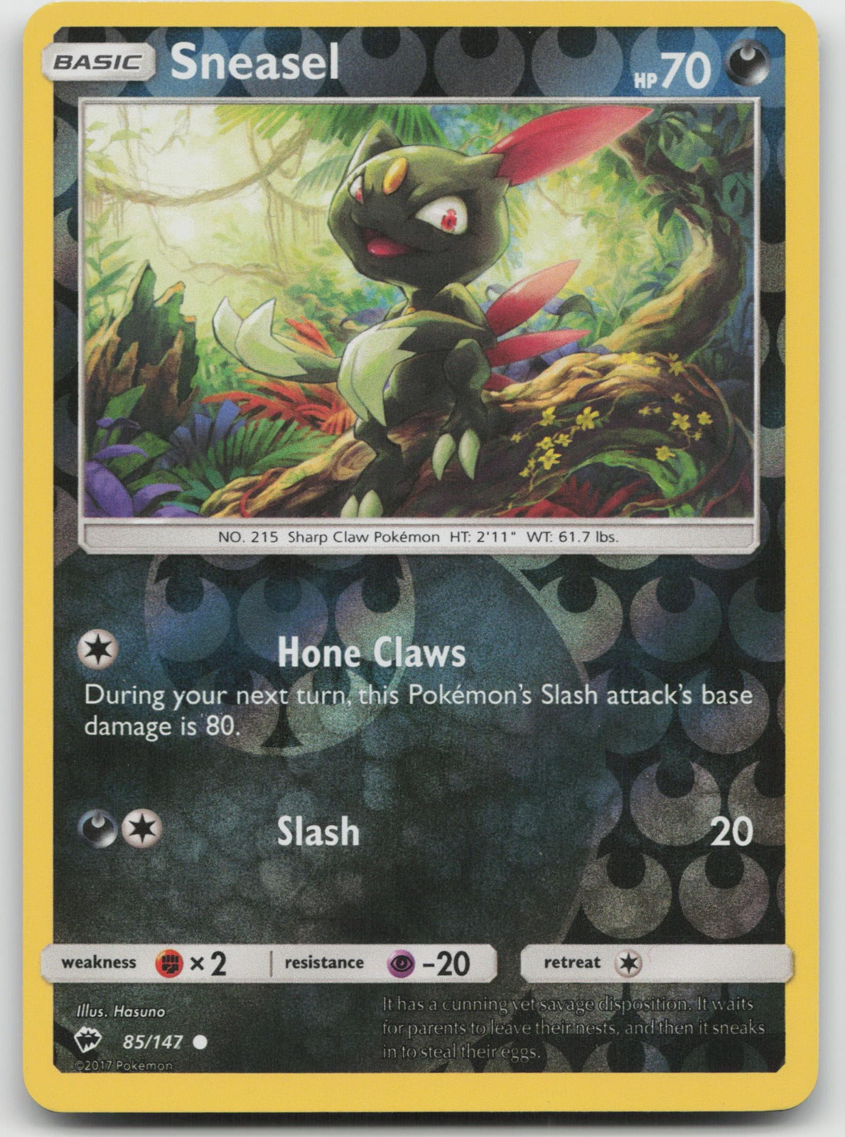 Sneasel Reverse Holo Common SM - Burning Shadows 85/147 NM