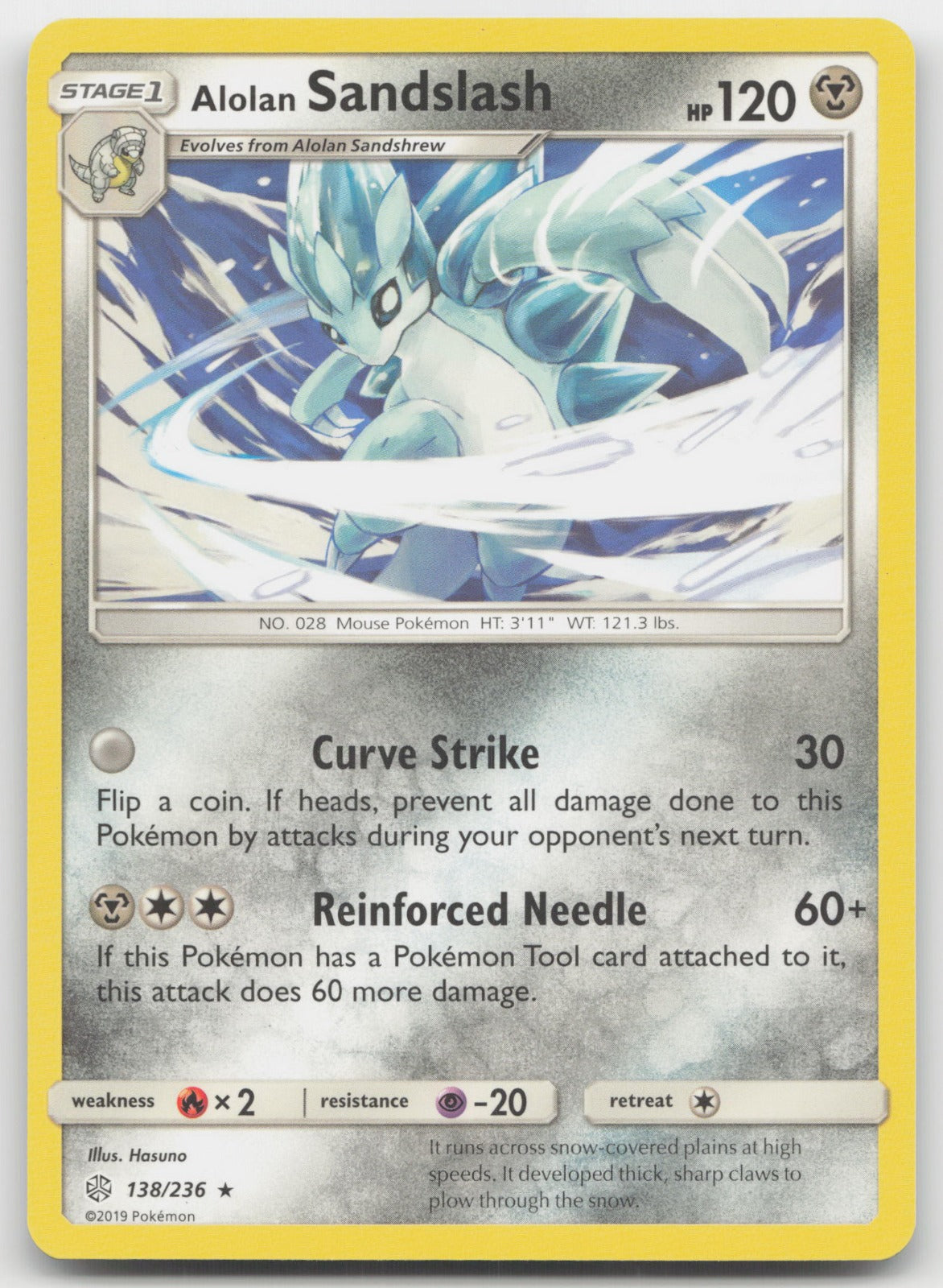 Alolan Sandslash Rare SM - Cosmic Eclipse 138/236 NM