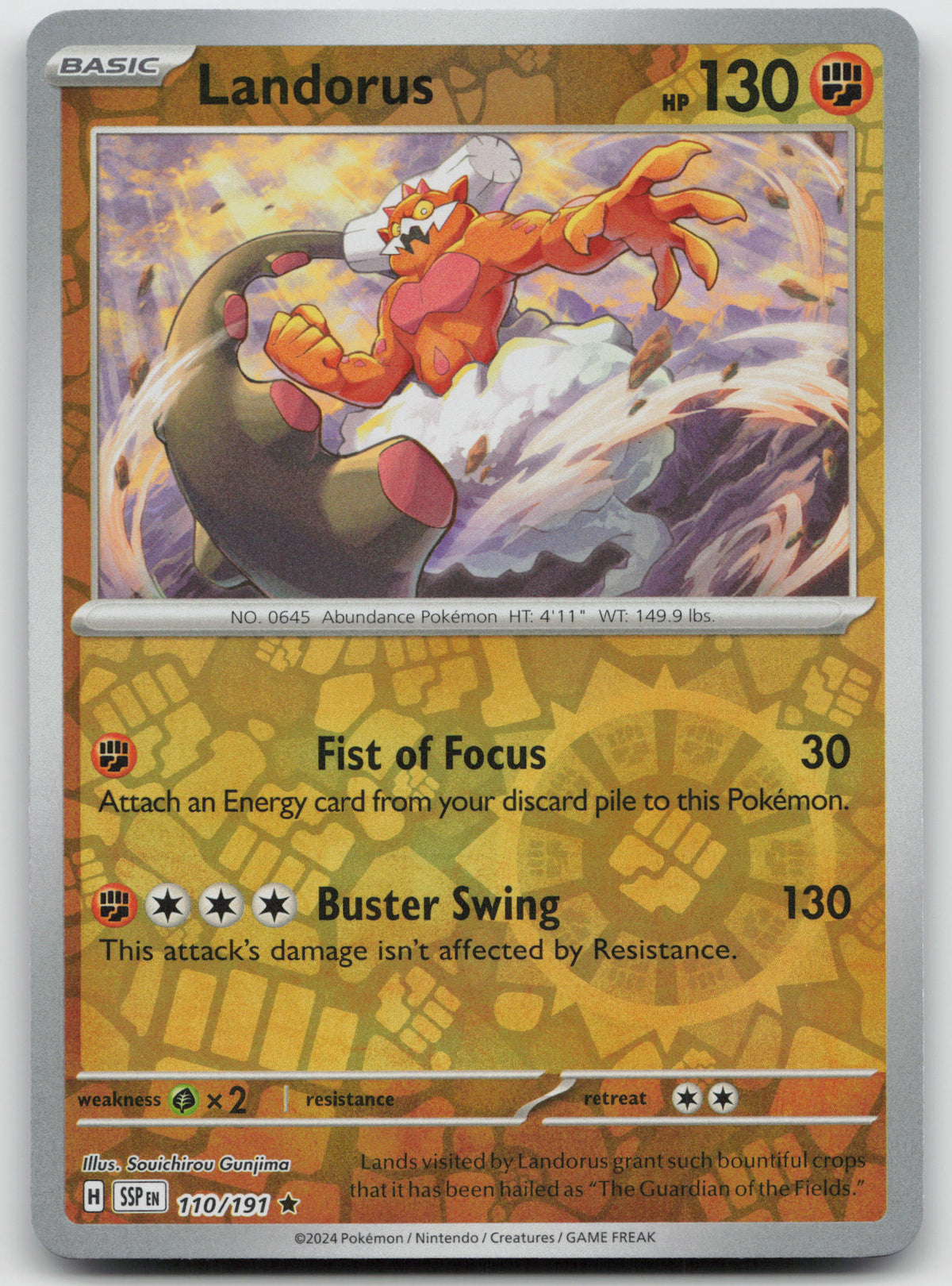 Landorus Rare Reverse Holo SV08: Surging Sparks 110/191 NM